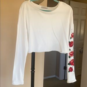 White cropped sweater